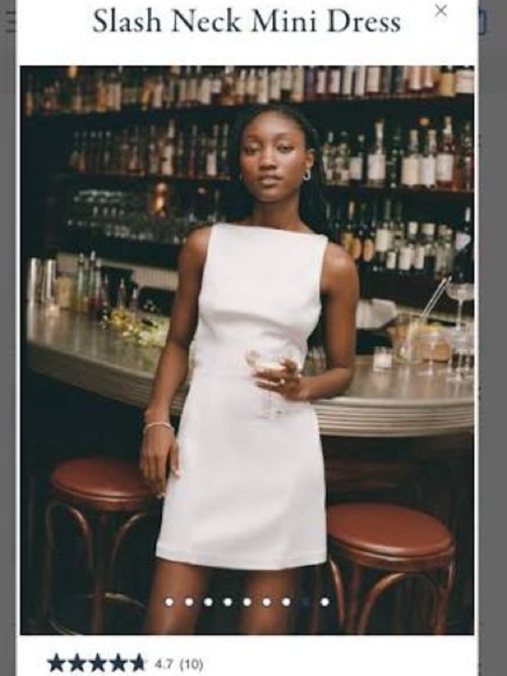 NEW WITH TAGS Women's
Slash Neck Mini Dress